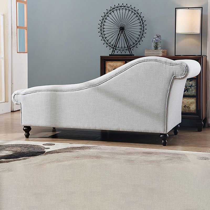 Traditional One Armed Fabric Accent Chair Rolled Arms Chaise