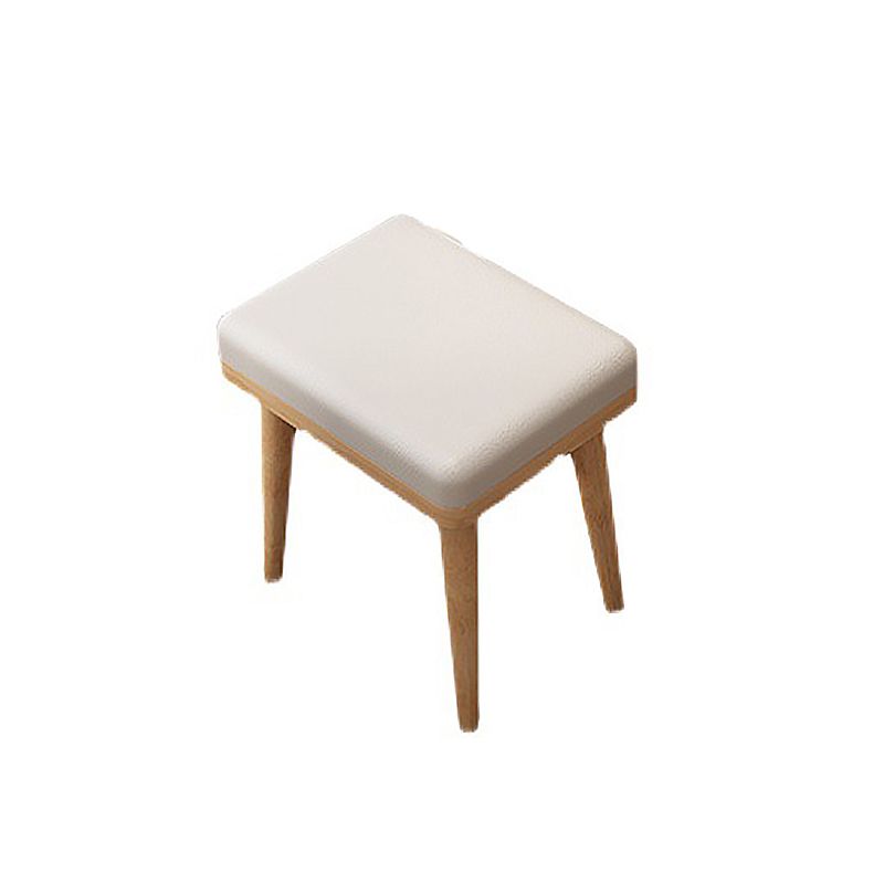 Wood Vanity and Stool 2 Drawers Mirrored Dressing Table for Bedroom