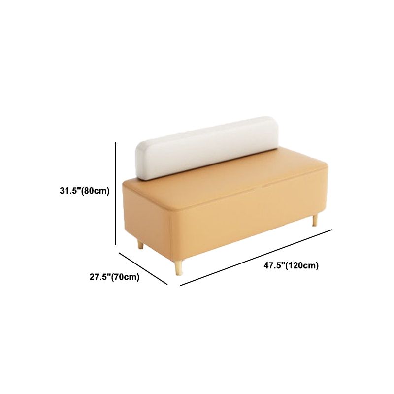 Modern Style Faux Leather Sofa 2-Seater Sewn Pillow Back Loveseat