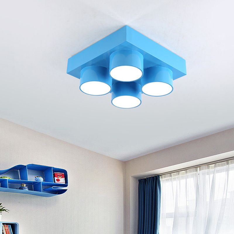 Spielzeug Brick Kindergarten Flush Ceiling Light Metal Creative Kids LED Flush Mount Halterung