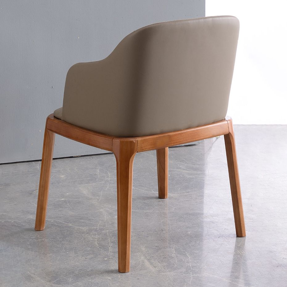 Glam Scandinavian Ash Wood Chairs Solid Back Arm  Kitchen Dining Chair Set