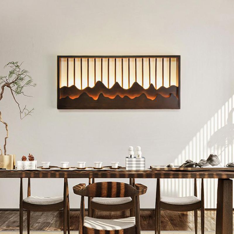 Modern Style Wooden Wall Sconce Simple LED Wall Mount Lamp for Living Room