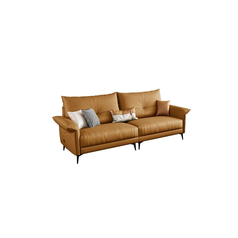 Contemporary Dark Brown Cushions Standard Pillow Top Arm Settee