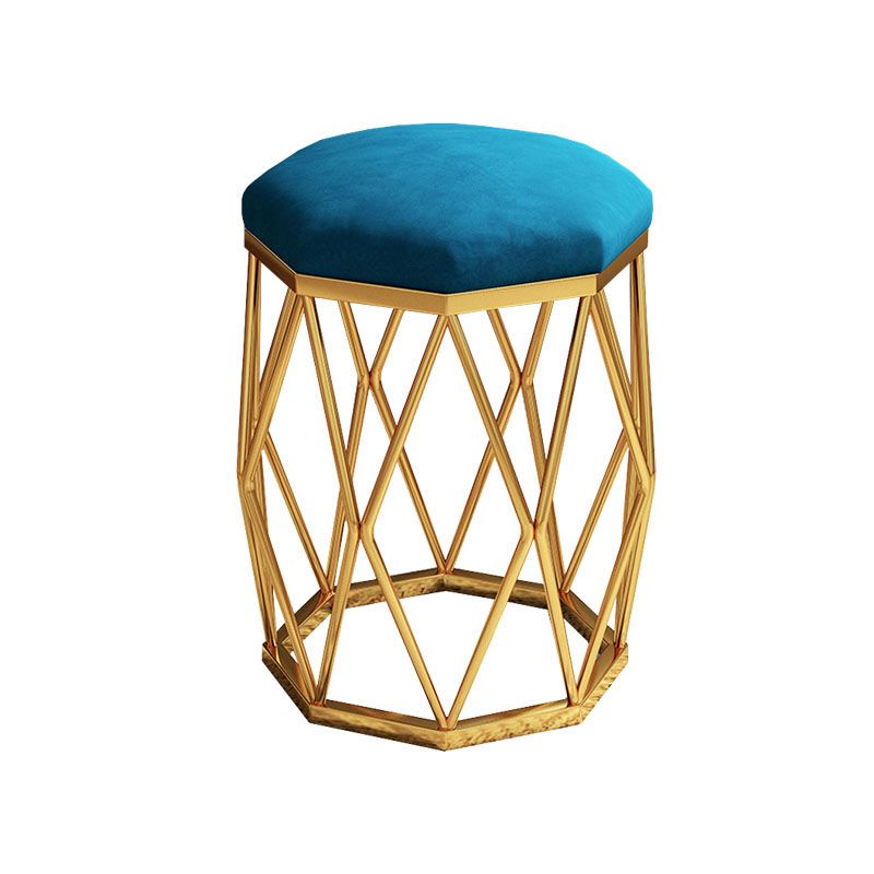 Solid Color Flannel Standard Stool Modern Simple Upholstered Stool