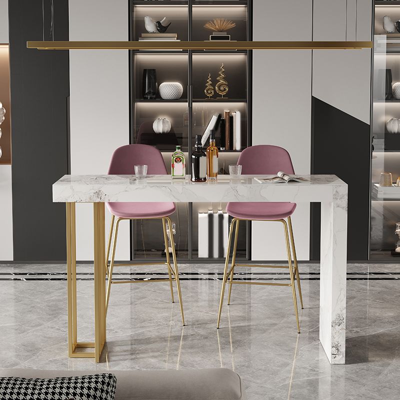 Sintered Stone Bistro Bar Table Rectangle Bar Table for Living Room