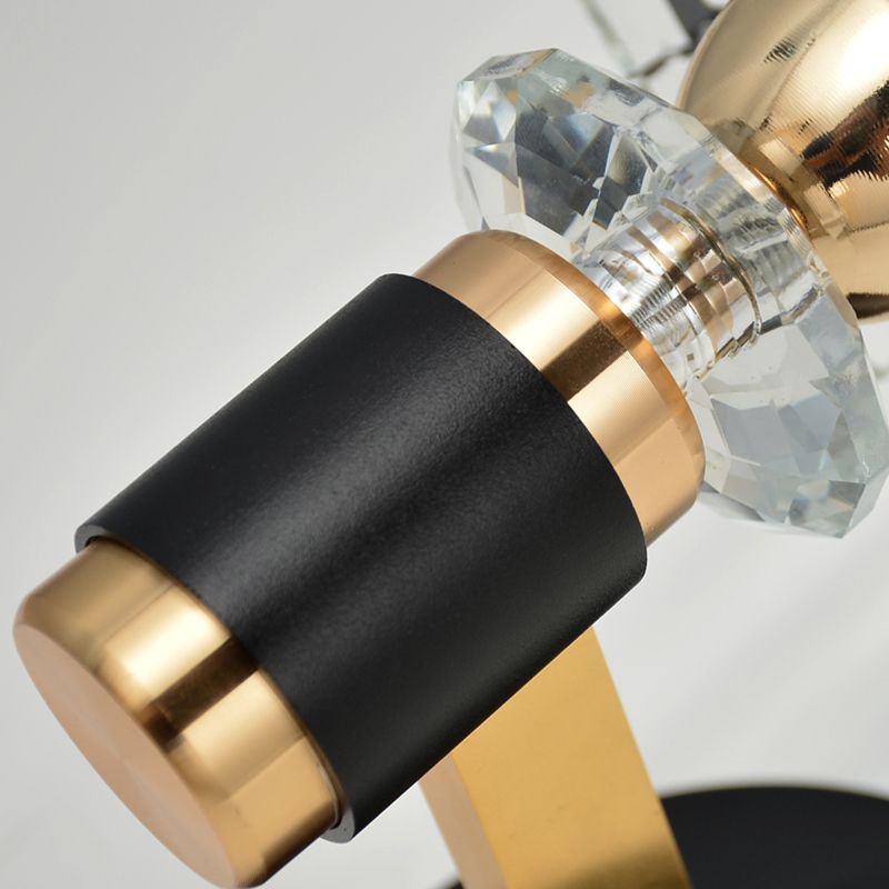 1 Lichtzylindrische Wandleuchte Leuchte Moderne Stil Schwarzer Kristallwandhalterung Beleuchtung