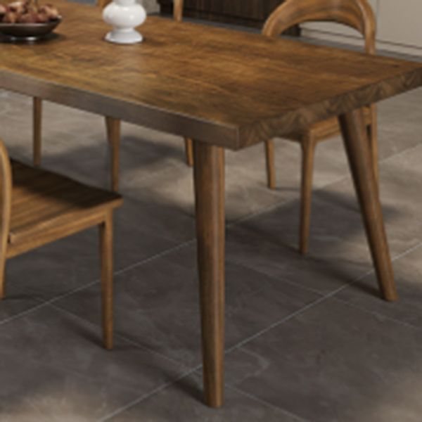 Simplicity Style Dinette Table Solid Wood Rectangle Dining Room Table in Brown