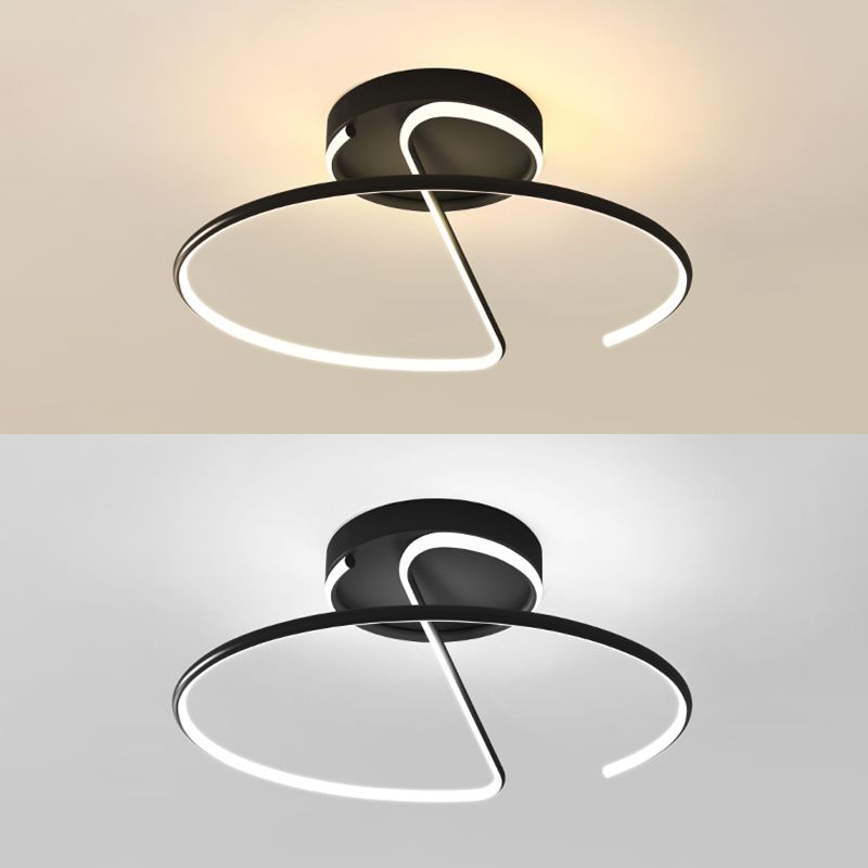 Modern Style Linear Shape Ceiling Light Metal 1 Light Ceiling Light for Living Room