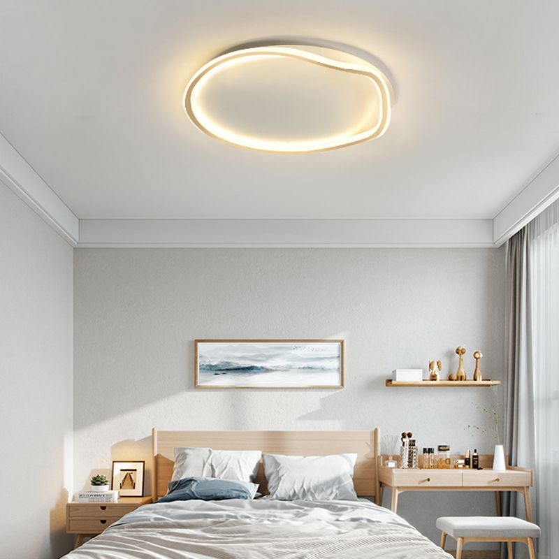 Round Shape LED Ceiling Lamp Modern Iron 1 Light Flush Mount for Study