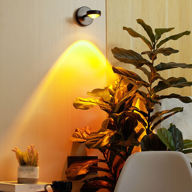 Moderne stijl Ronde gevormde LED-wandlamp metalen 1-licht wandverlichtingsideeën