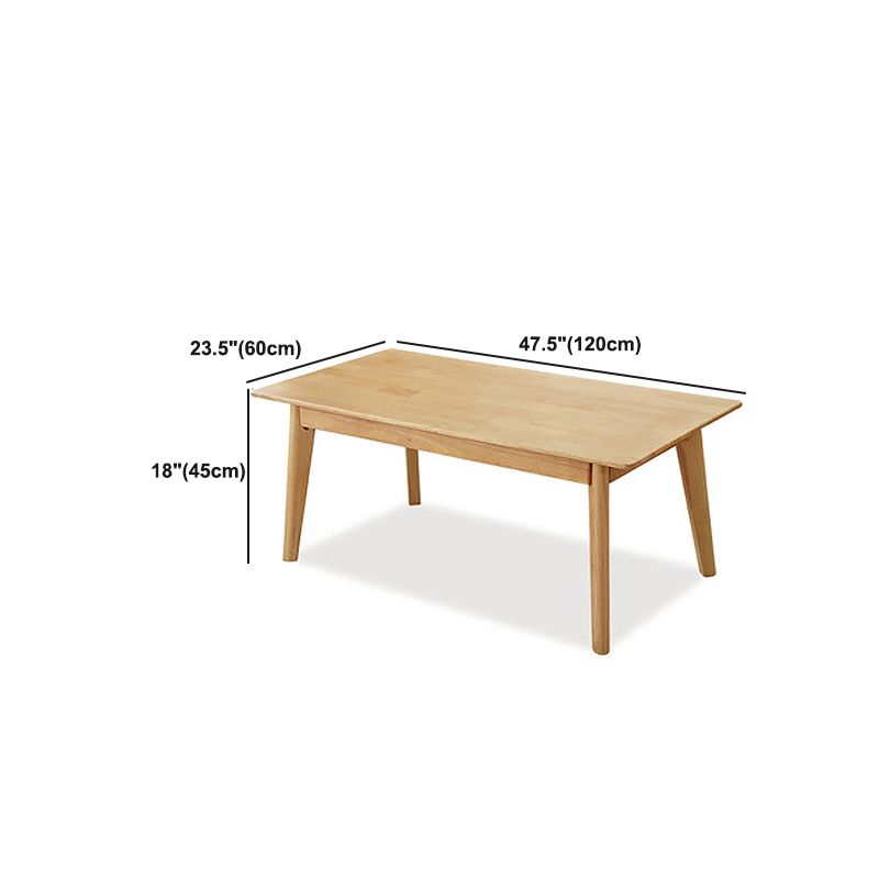 Rectangular/square 4 Legs Base Solid Wood Table Nordic Style Coffee Table