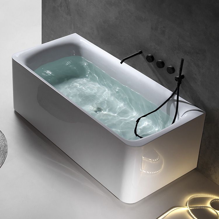 Acrylic Soaking Rectangular Bathtub Antique Finish Back to Wall Bath Tub