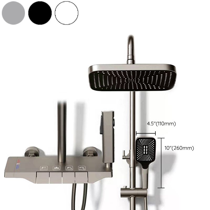 Wall Mounted Shower Metal Shower Faucet Arm Shower System with Slide Bar