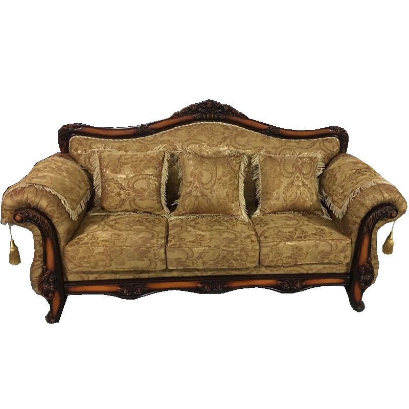 Tight and Tufted Split-Back Rolled Arm Sofa Couch for Three People