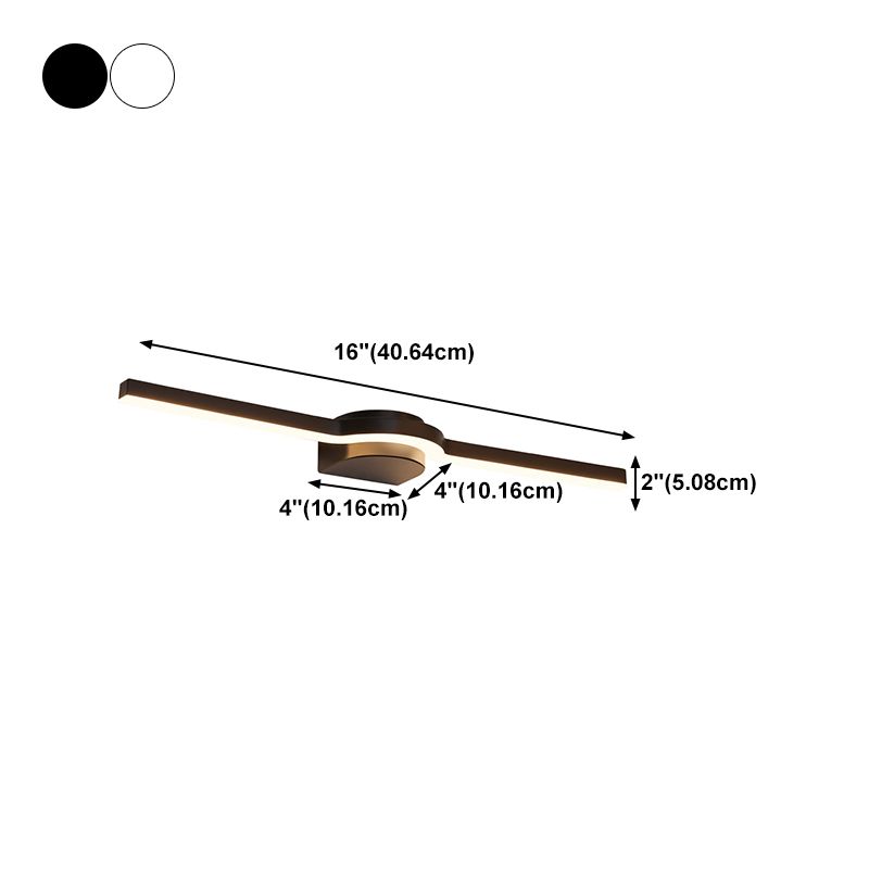 Luz de espejo de tocador LED lineal Luz de pared de baño de metal simple y elegante
