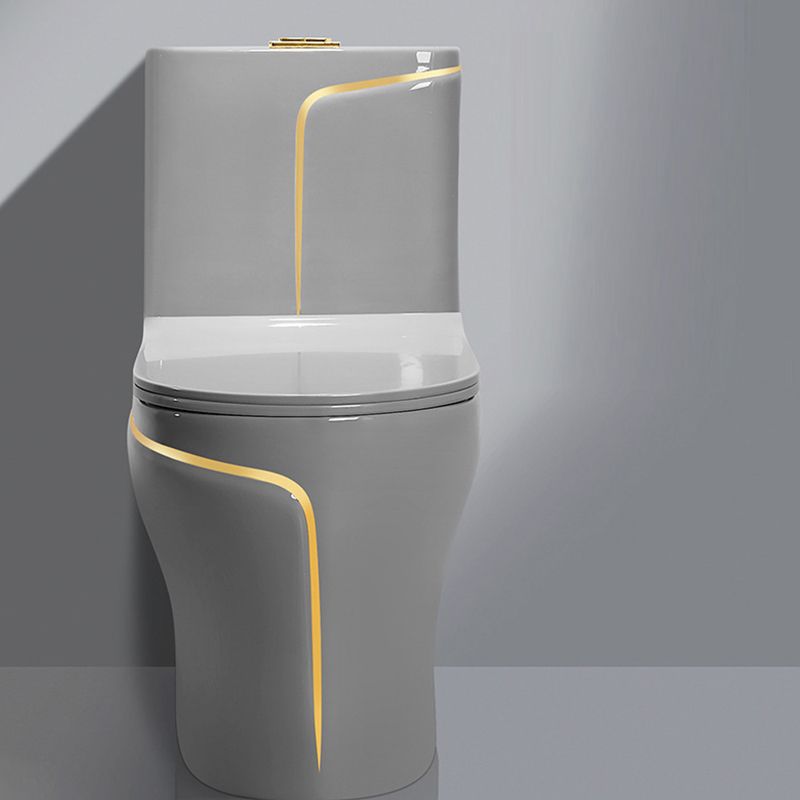 Traditional One Piece Flush Toilet Floor Mounted Gray Urine Toilet for Bathroom
