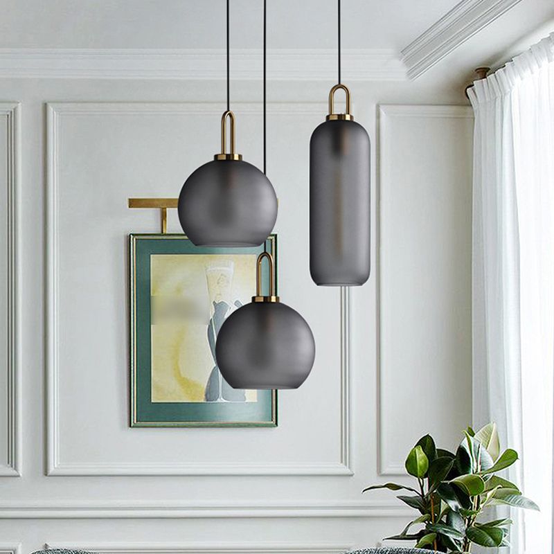 Industrial Style Pendant Lighting Glass 1 Light Pendant Light for Living Room