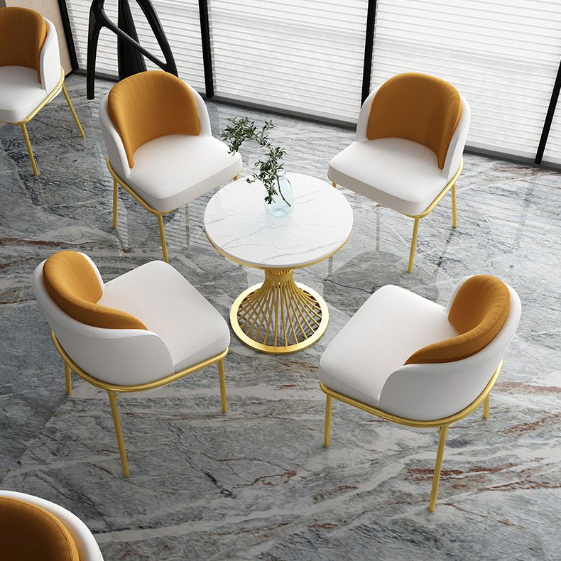 Modern Sintered Stone Dining Table Set White 1/2/5 Pieces Dining Set for Home Use