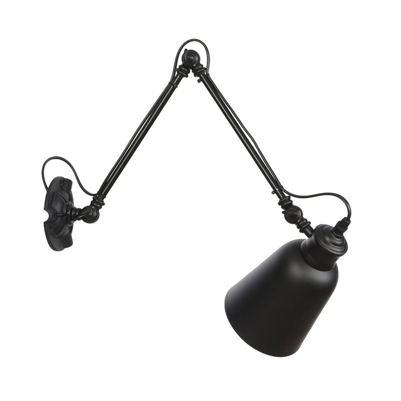 Adjustable Industrial Bell Wall Lights Metal 1-Light Wall Light Fixture