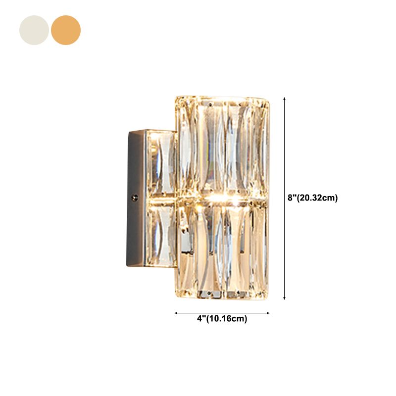 Modern Style Wall Mount Light Simple Wall Light with Crystal Shade for Living Room