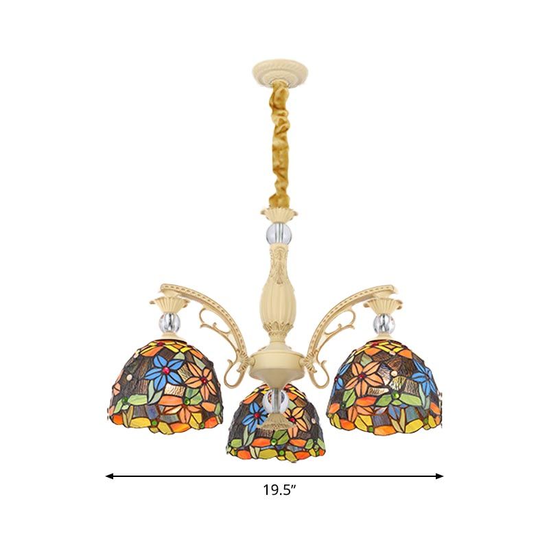 Éclairage de lustre floral méditerranéen 6/9/11 LUMILES TOZÉE MOTEUR PRENDANT LUMIN