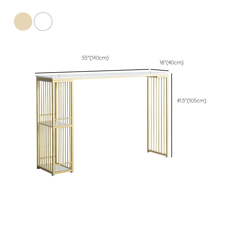 Glam Style Bar Table Set 1/3 Pieces Rectangle Bar Table with Upholstered Stools