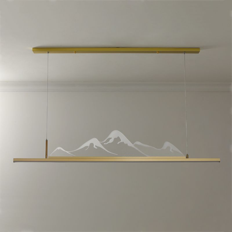 Luces colgantes de forma lineal Metal Contemporáne de metal de 2 accesorios de iluminación colgante de 2 luces