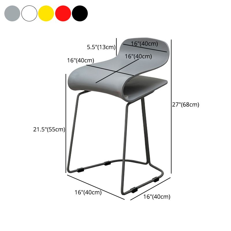 Scandinavian Style Bar-stool with PP Seat Counter Stools for Kitchen