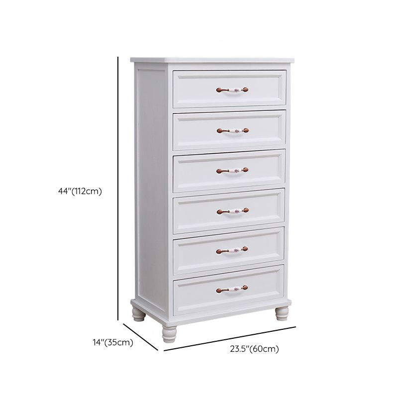 13.8" W Vertical Chest Solid Wood White Storage Chest with Drawers