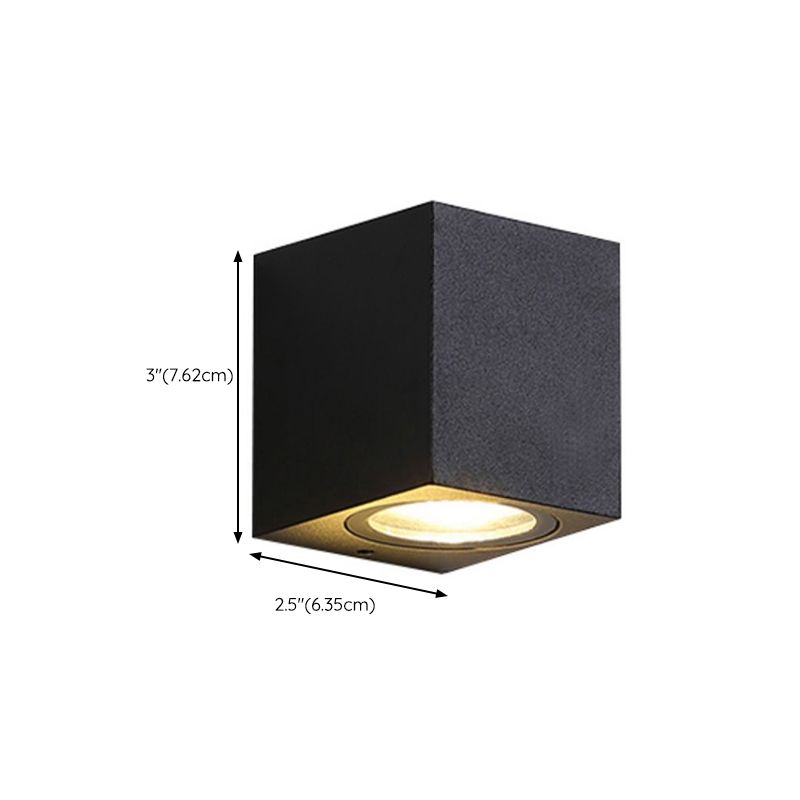 Contemporary Geometric Wall Light Aluminum & Glass Wall Sconce in Black