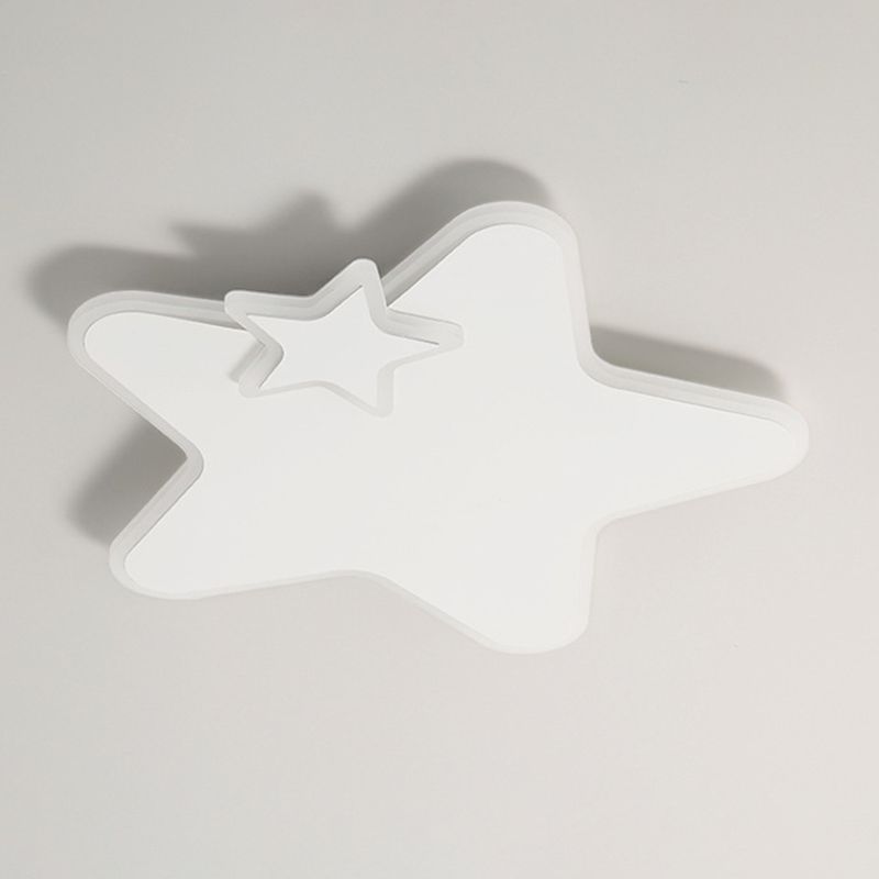 White LED Ceiling Light Children Star Flush Mount Lighting for Foyer