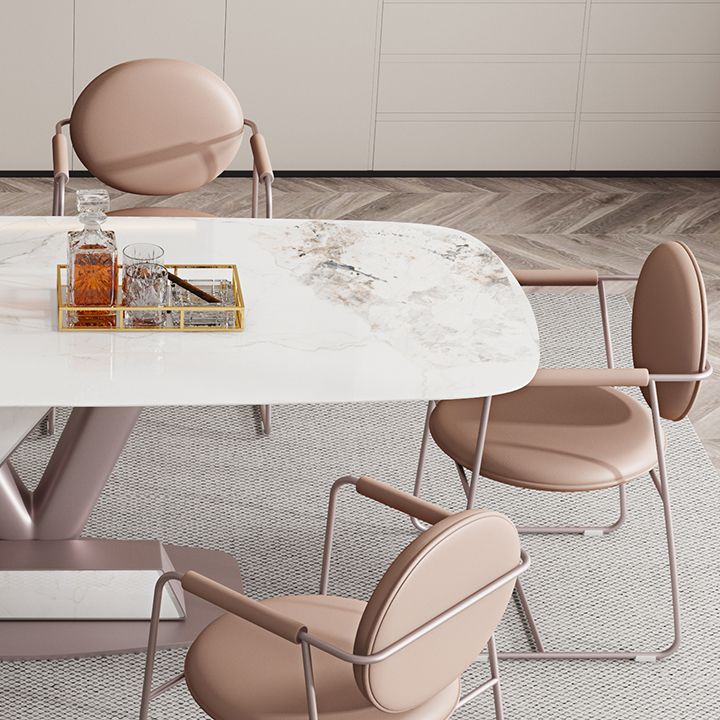 Luxury 1/4/5/7 Pieces Rectangle Dining Set Sintered Stone Dining Table Set for Kitchen