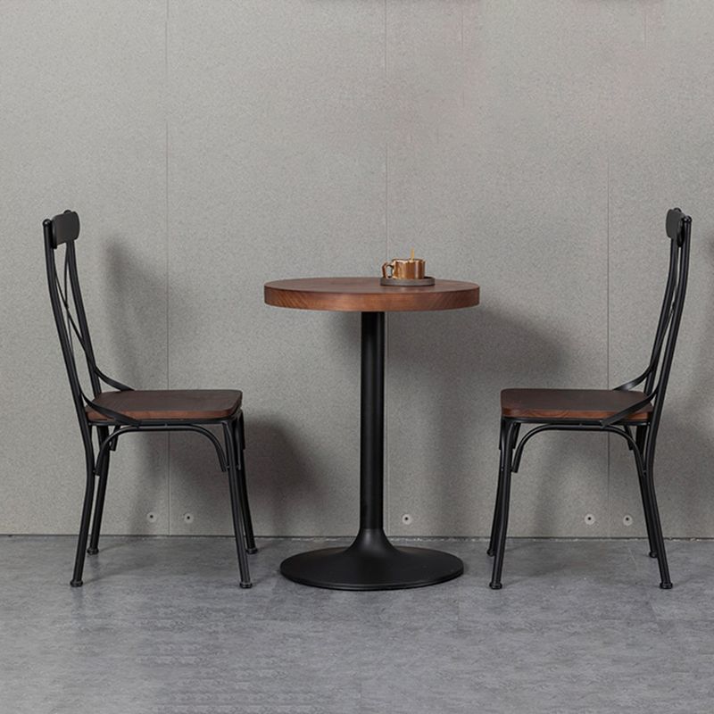 Chaise latérale en métal pour café industriel, chaise pliante à dossier croisé noir