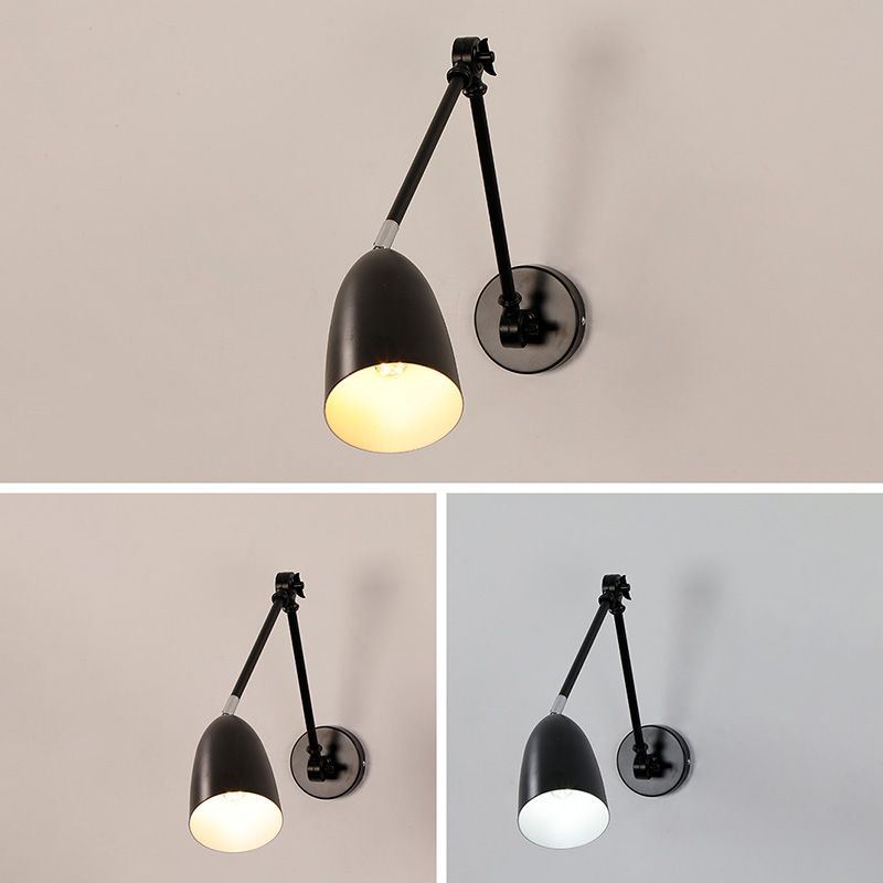 Lampada da parete a forma di cono in metallo, in stile contemporaneo montato da parete