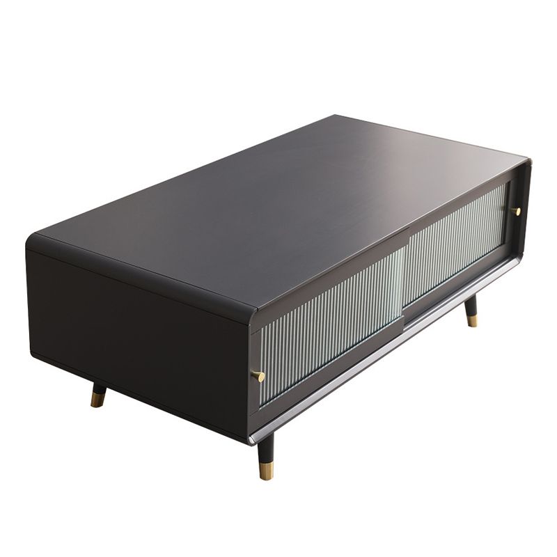 Solid Wood Rectangle Cocktail Table Modern No Distressing Single Coffee Table