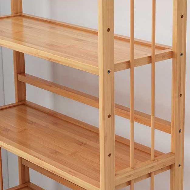 Manufactured Wood Etagere Bookshelf Natural Modern Open Bookcase for Classroom