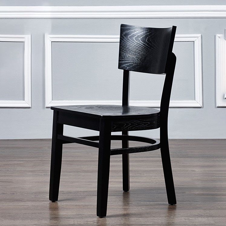 Ouvrez les chaises de salle à manger sans bras arrière avec des pattes en bois (ensemble de 2)