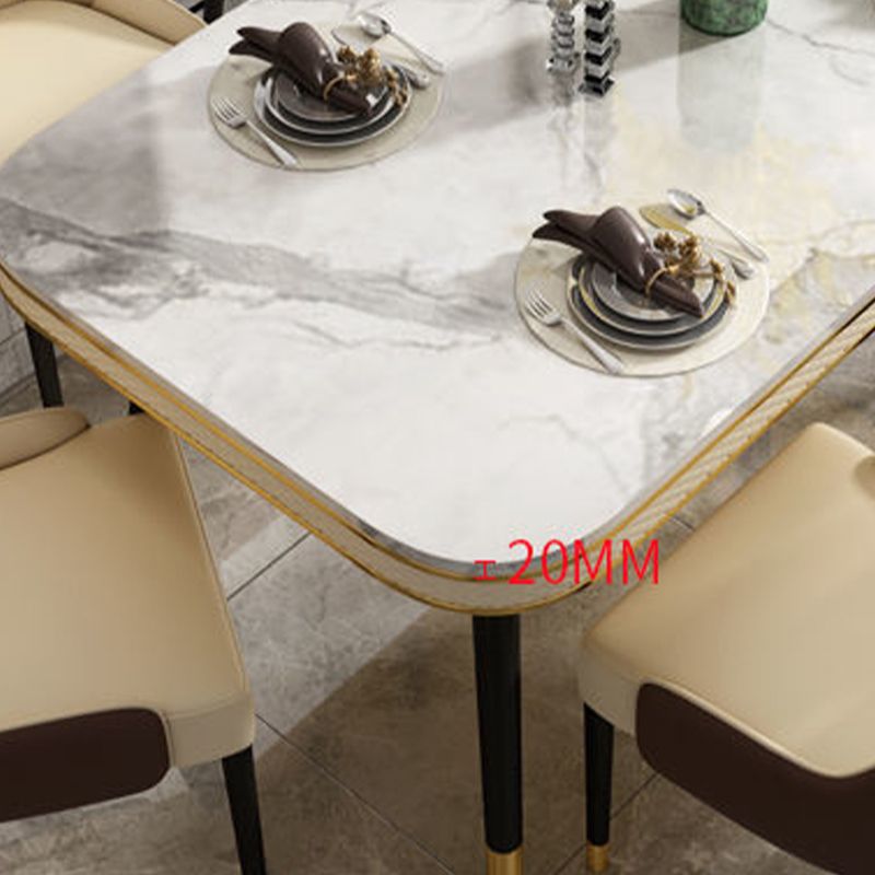 Rectangle Dining Table Traditional Luxury Dining Table with 4 Legs