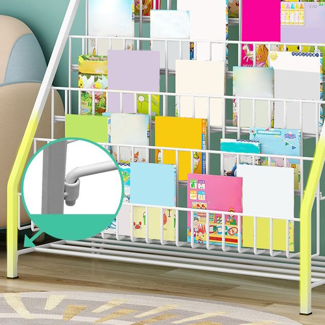 Modern Closed Back Ladder Bookshelf Metal Shelves Included Bookcase