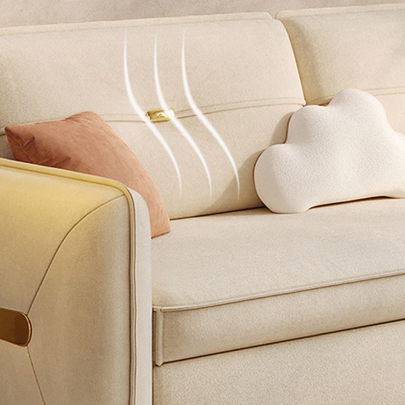 Square Arms Sofa Futon Pillow Included Futon Sofa Bed with Storage