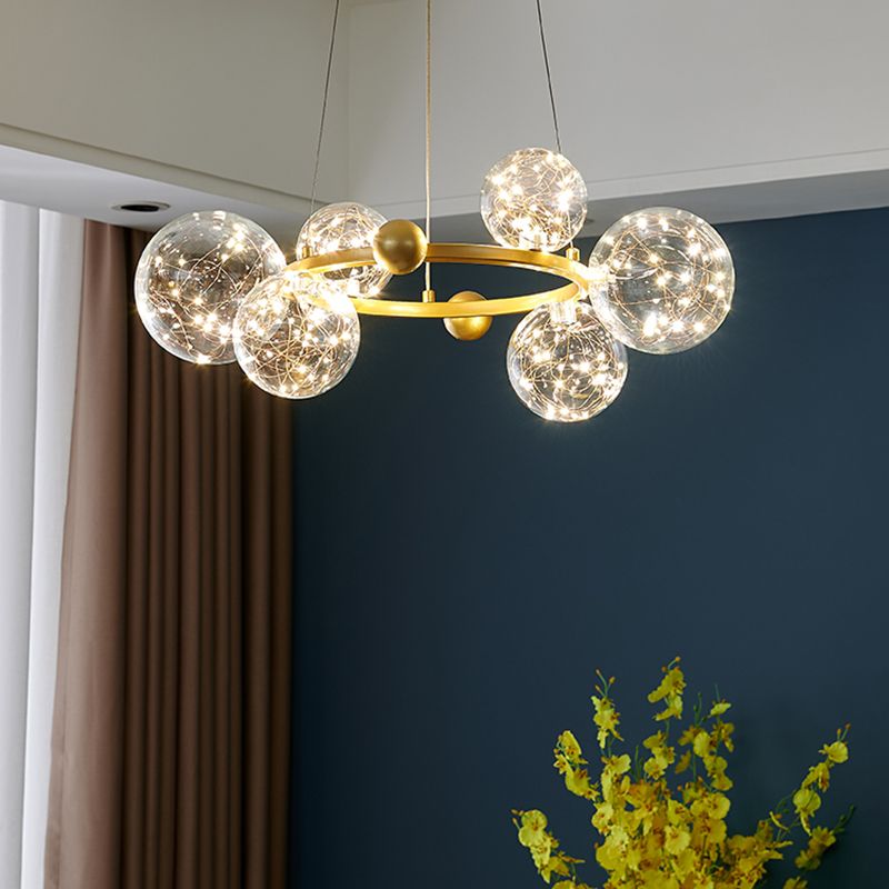 Lámpara colgante de estilo contemporáneo de araña colgante de sputnik para dormitorio de sala de estar