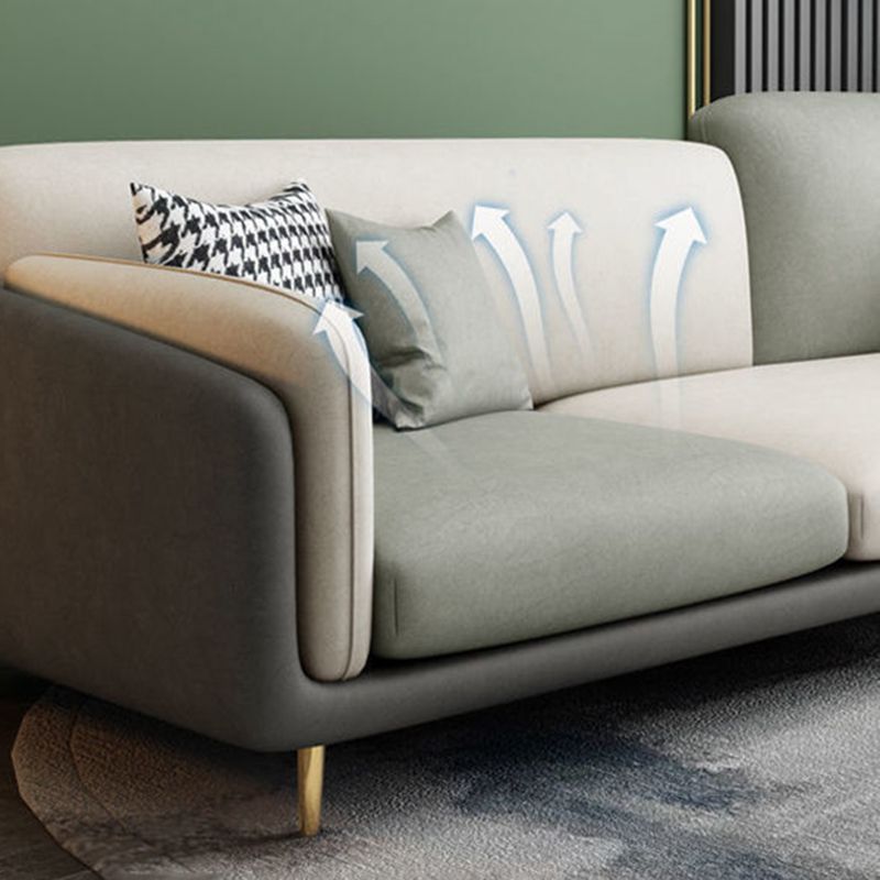 34.64" H Round Arm Sofa with 3 Pillows Modern Color Block Sofa