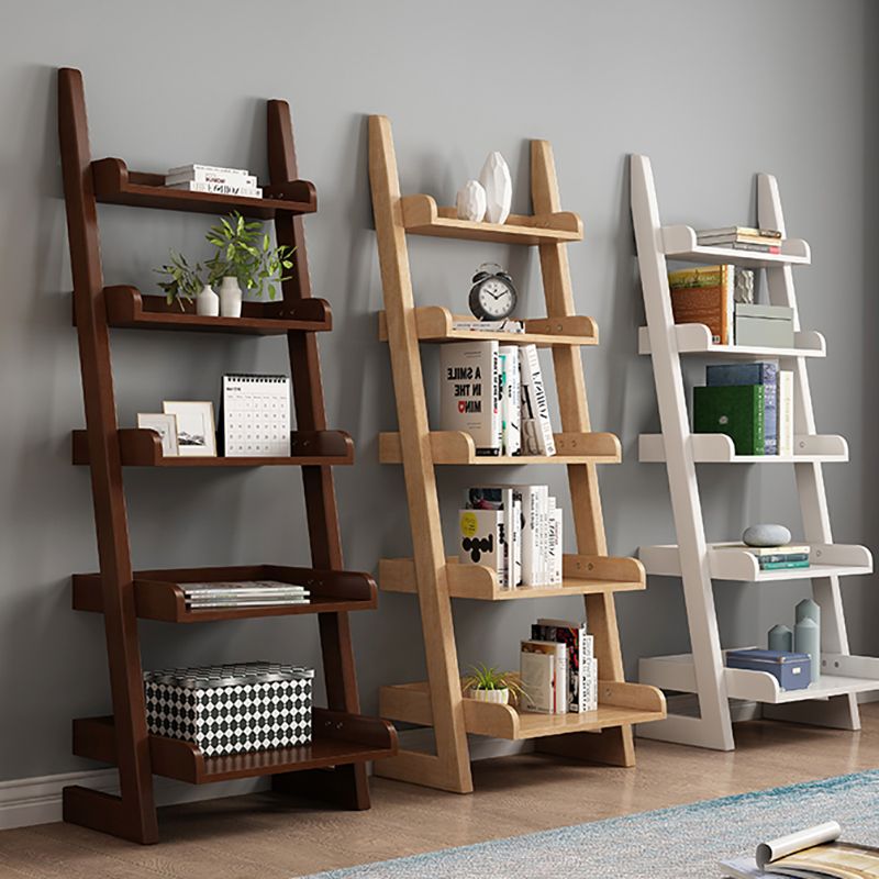 5 Shelves Ladder Bookshelf Wooden Contemporary Bookcase ,11.8" W x 55.1" H