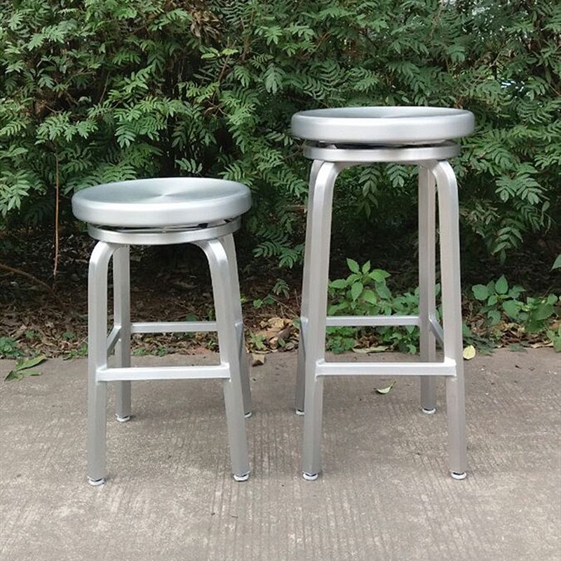 Silla de barra de metal, restaurante moderno con pie, taburete de aleación de aluminio, cafetería Simple