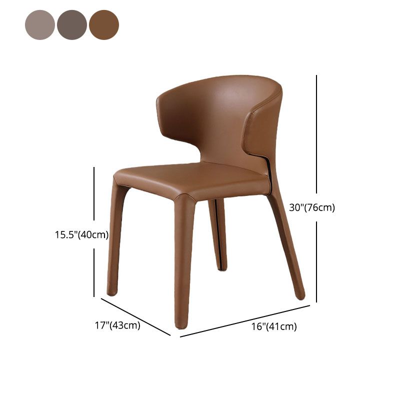 Designer Style Home Wingback Chair Leather Matte Finish Dining Chair