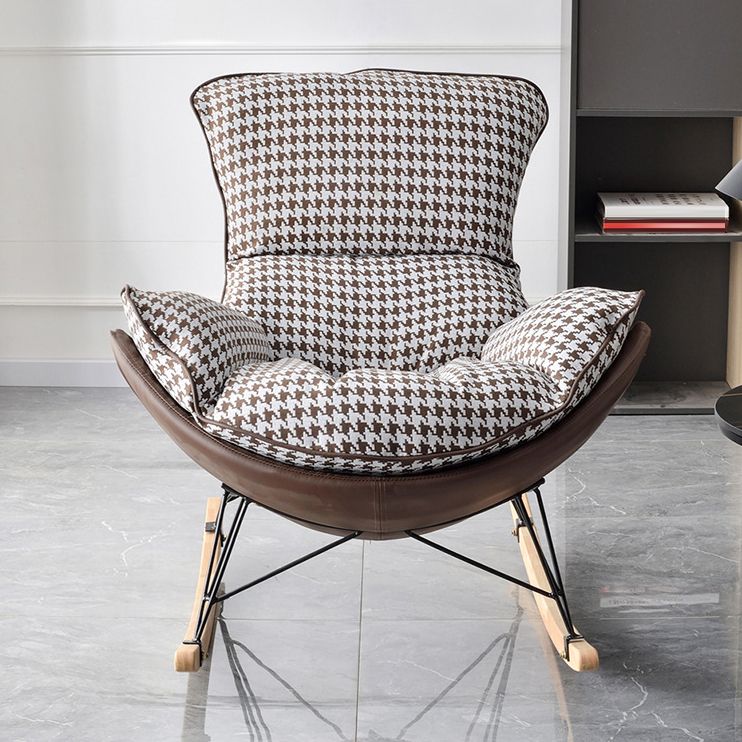 Contemporary Style Nursery Rocking Chair Indoor Rocking Chair with Ottoman