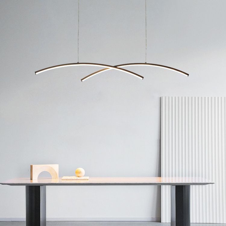 Modern Style Island Hanging Light LED Island Light with Silica Gel Shade for Dining Room