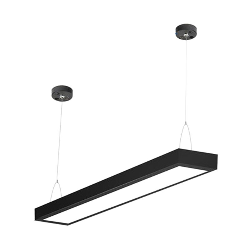 Rechthoek Acrylhangende lamp Minimalistische LED Black Down Lighting Pendant