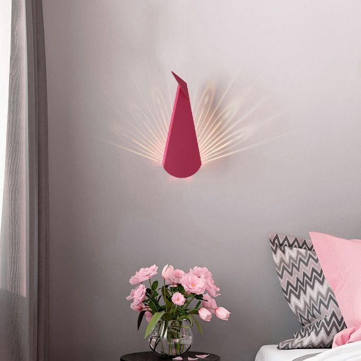 Modern Style Triangle Wall Sconce Lights Metal 1-Light Wall Mount Lamp in Pink and Blue