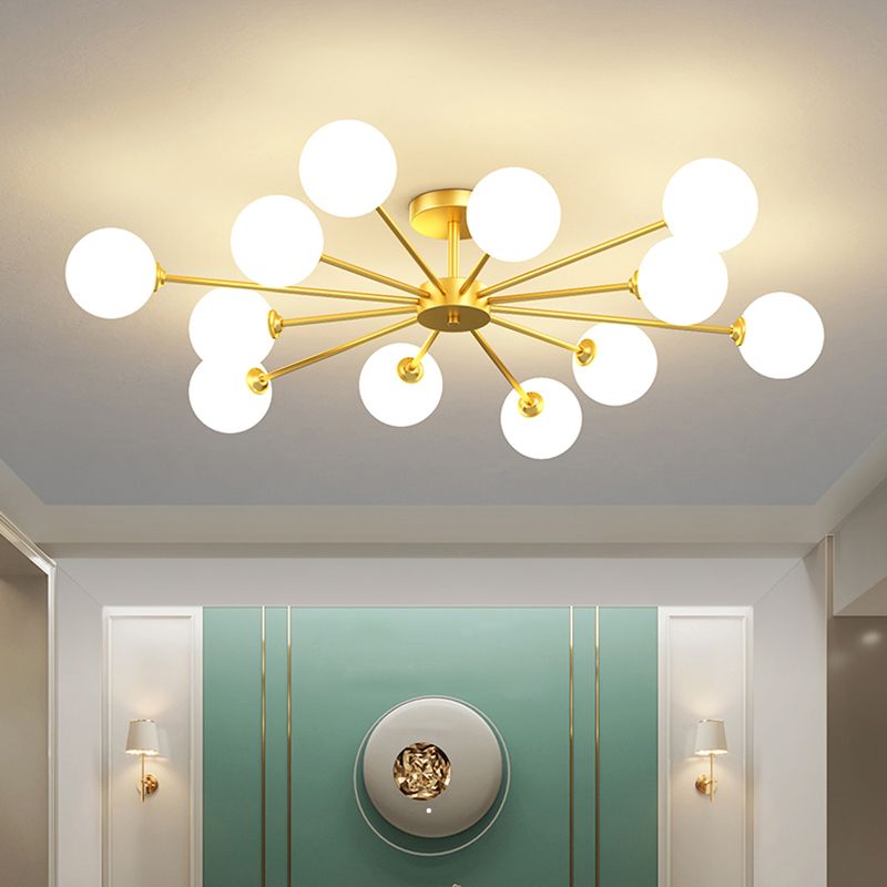 Plafonnier moderne au plafond à chasse d'eau avec une teinte en verre pour la chambre à coucher du salon